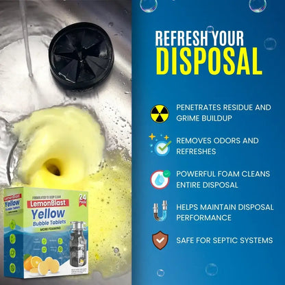 FreshFlow™ Yellow Bubble Tablets Odor Eliminator + Blockage Remover