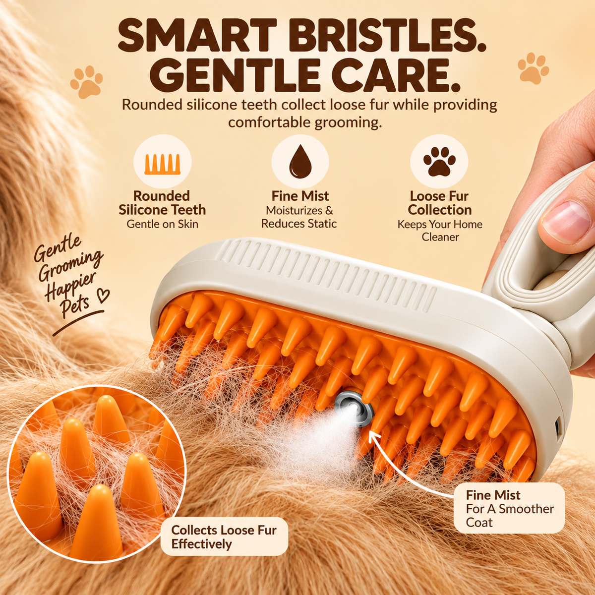 SteamGroom Pro™ – Pet Steam Grooming Brush
