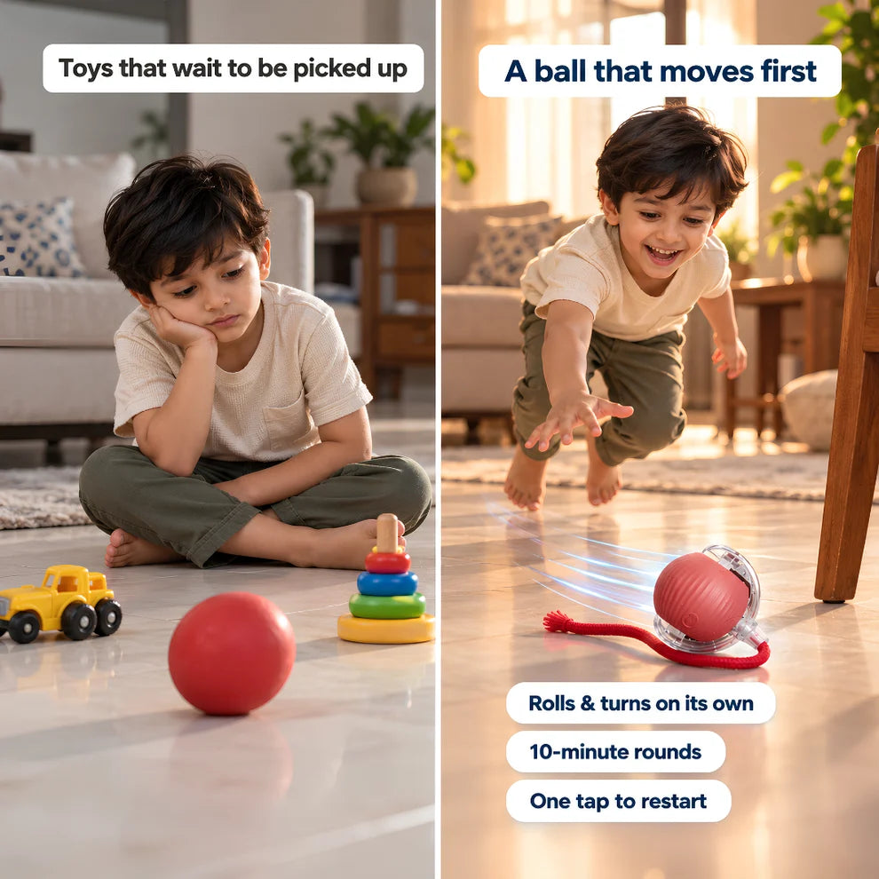 Automatic Rolling Ball Toy for Kids – Self-Moving Chase Ball with Tail | Rechargeable