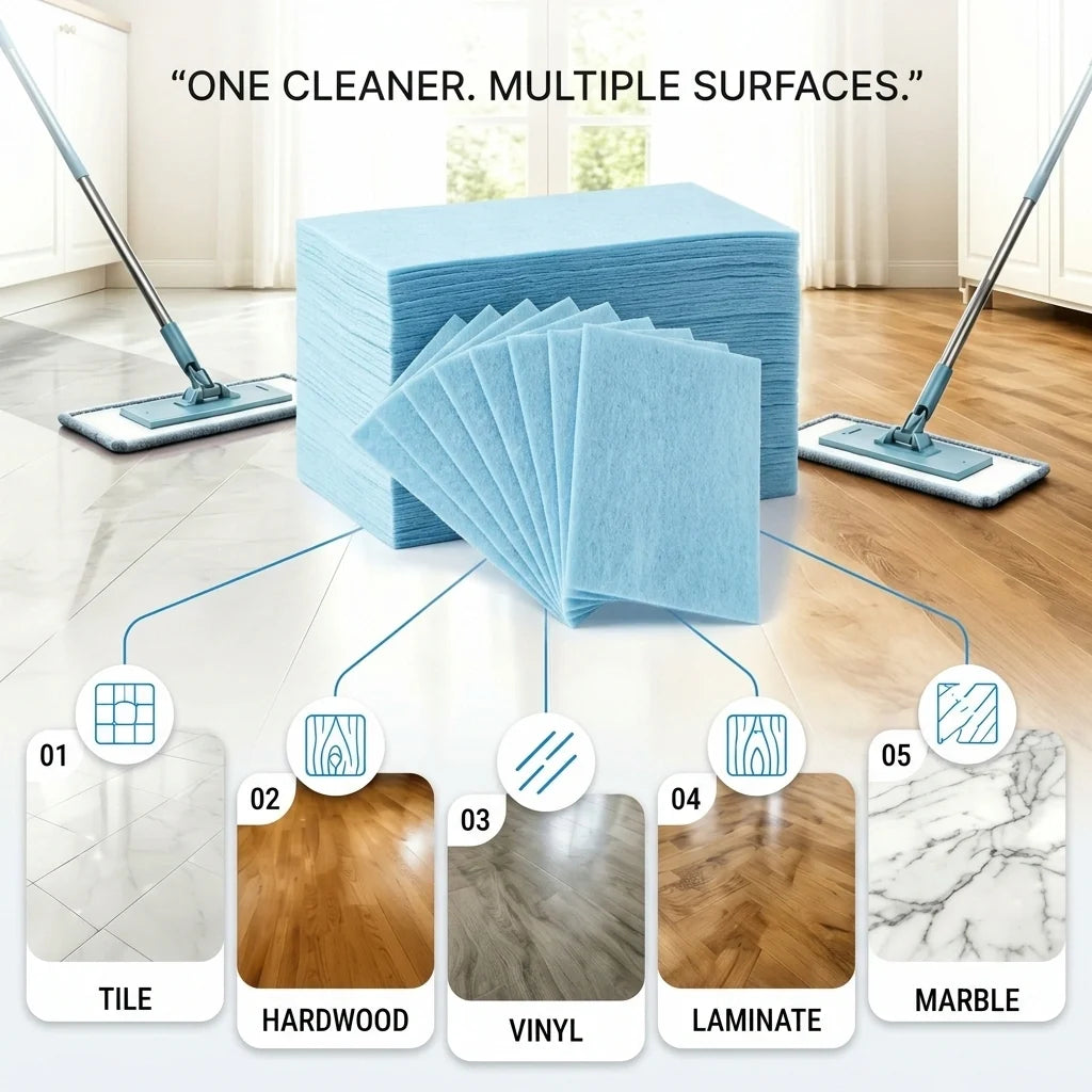 MopDrop Floor Cleaning Sheets | 100 Sheets | Drop, Dissolve & Mop