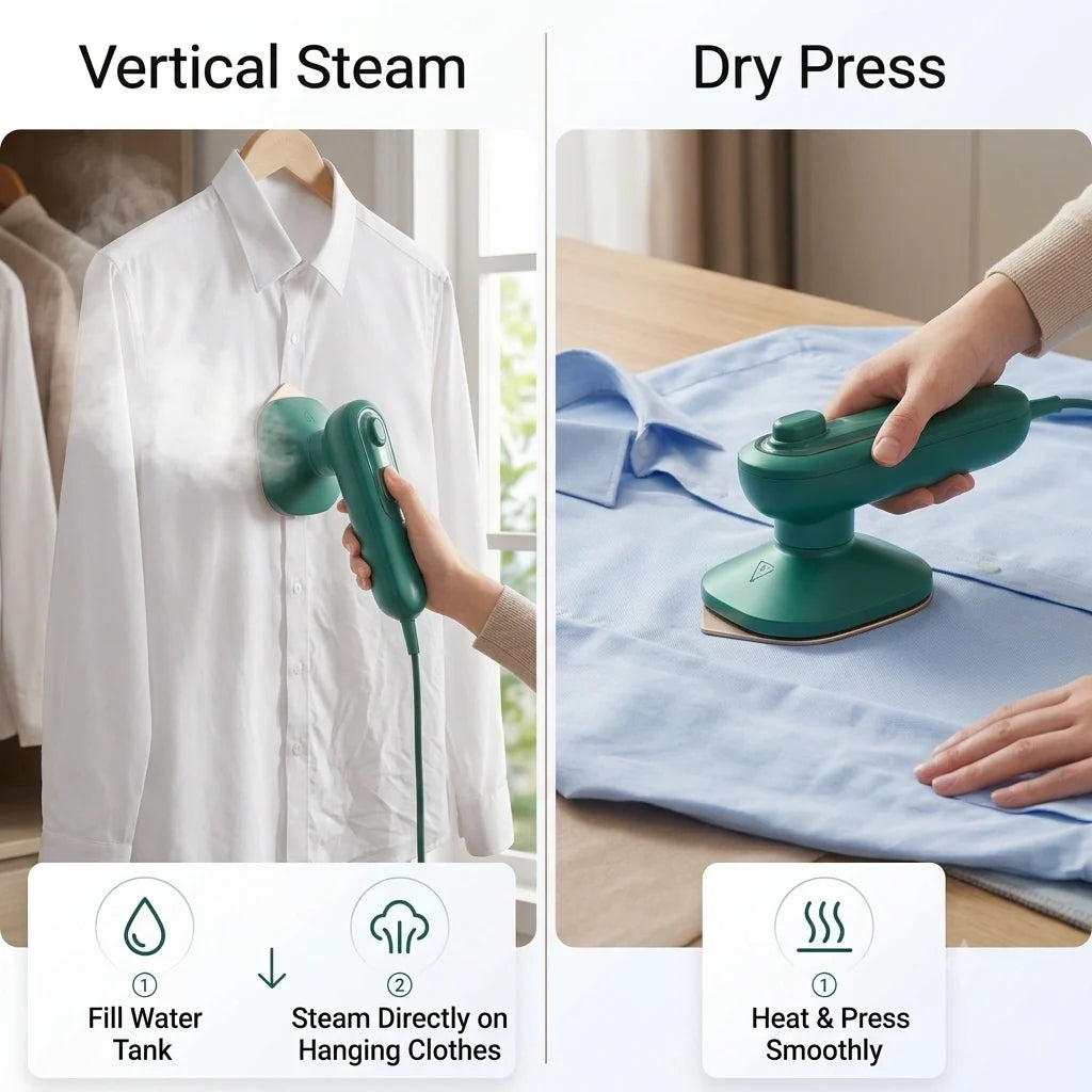 PressPocket™ - Handheld Steam Iron | Garment Steamer | 30-Sec Wrinkle-Free