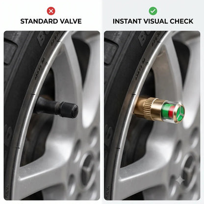 TyreSense™ - Tyre Pressure Valve Caps | Color Indicator | Pack of 4 | Cars & Bikes