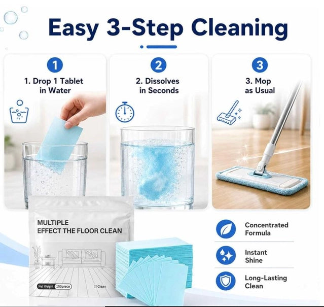 MopDrop Floor Cleaning Sheets | 100 Sheets | Drop, Dissolve & Mop
