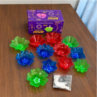 FestivaGlow Reflection Diya Set - Pack of 12 Pcs